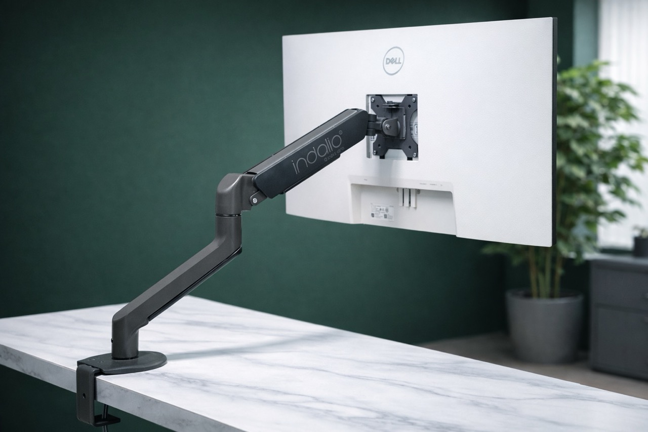 Gas spring monitor arm installation view