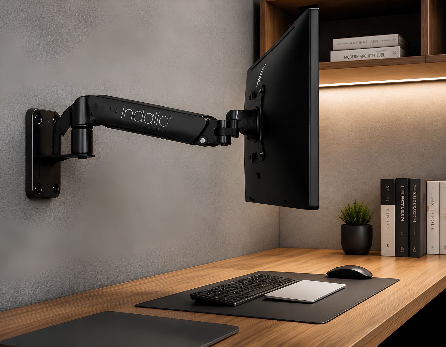 Wall mount monitor arm detailed finish view