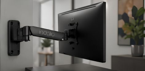 Wall mount monitor arm side-facing view